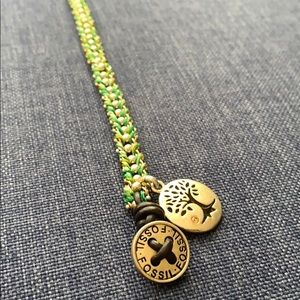 Fossil Green and Gold Bracelet